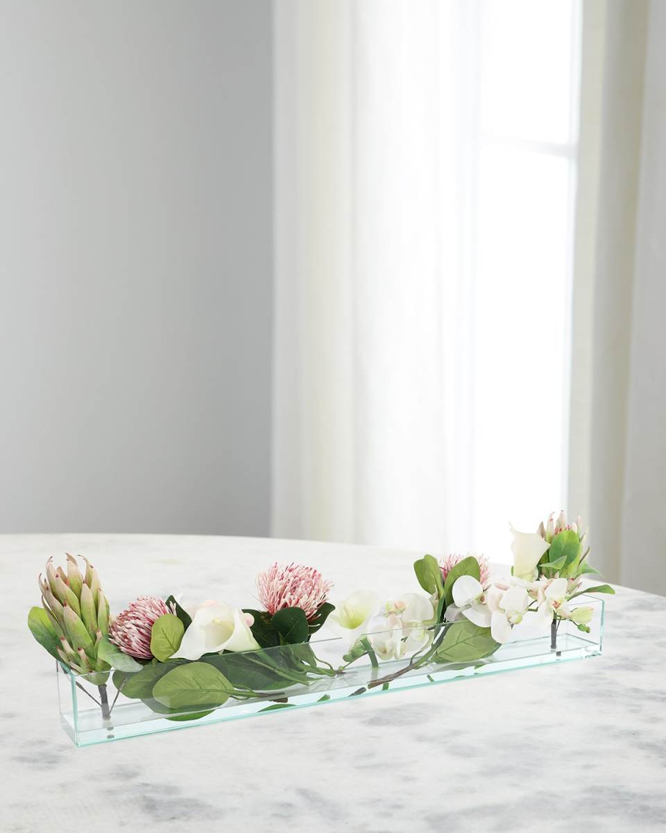 Tropical Paradise 41" Faux Floral Arrangement in Glass Container